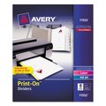 Avery Dennison Print-On Index Dividers 8 Tab, White, PK5, Size: Letter 11552